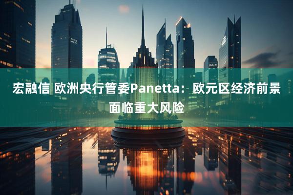 宏融信 欧洲央行管委Panetta：欧元区经济前景面临重大风险